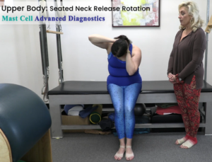 Sabrina Vaz talks Dr. Pizano through an upper body exercise